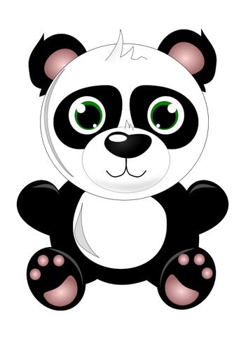 Bebê, Desenho Animado, Urso, Panda, Sentado Em Um Fundo Branco, Com Várias  Emoções. Ilustração Do Vetor. Ilustraciones svg, vectoriales, clip art  vectorizado libre de derechos. Image 78767200