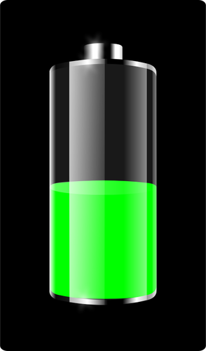 Vector image of half empty battery icon