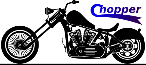 Chopper-kuvakkeen vektoripiirros, jossa on kirjoitusta