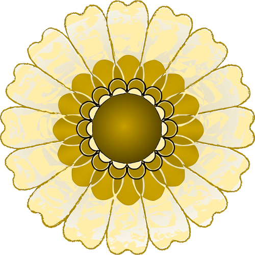 Clipart vetorial de flor grandes pétalas de ouro