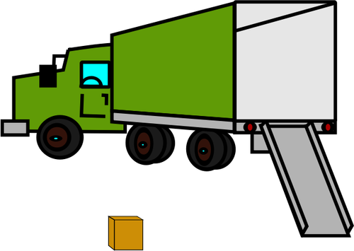 Ilustración vectorial del camión de Mudanzas vacío abierto