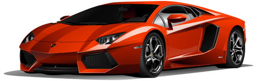 Červená Lamborghini vektorové kreslení