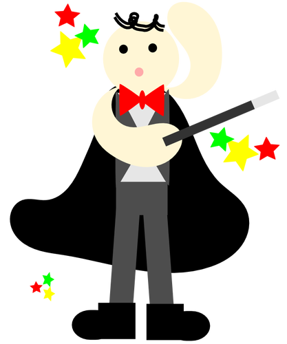 Happy magician vector illustration