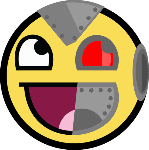 Awesome cyborg smiley