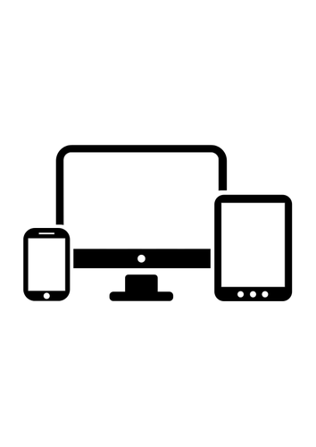 Iconos vectoriales de ordenador, smartphone y tablet