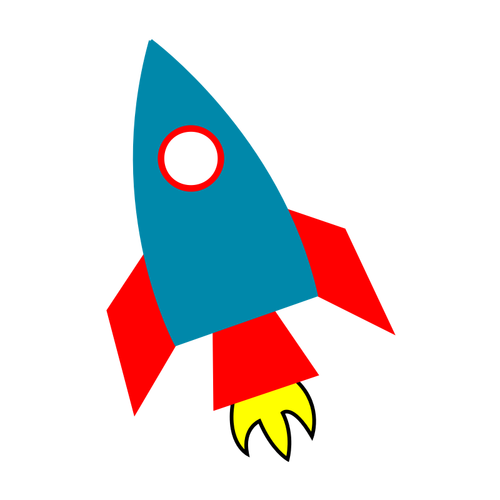 Мультфильм космической ракеты векторное изображение