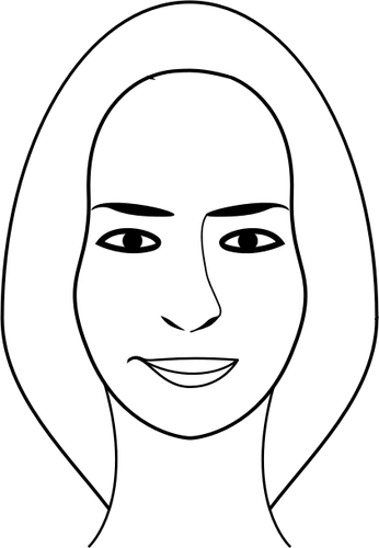 Face of a female person with long hair vector clip art