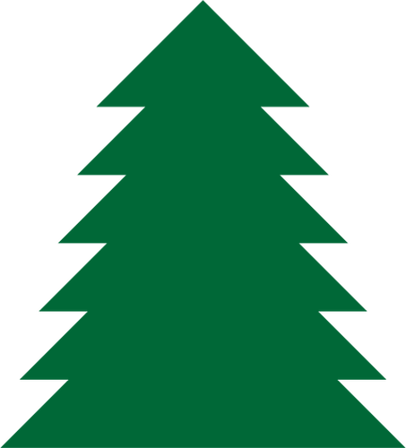 Grafica vettoriale di contorno festoso albero di Natale