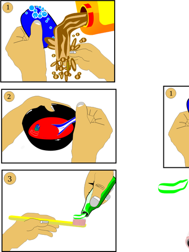 Oral hygiene steps vector illustration