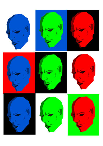 Simple face in different colors vector image