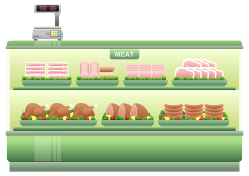 Supermarket meat counter