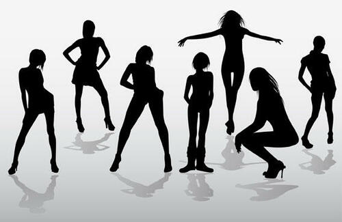 Girls Silhouettes Vector Pack