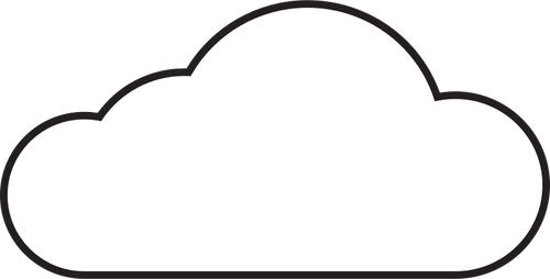 シンプルな白い雲のアイコン ベクトル グラフィック