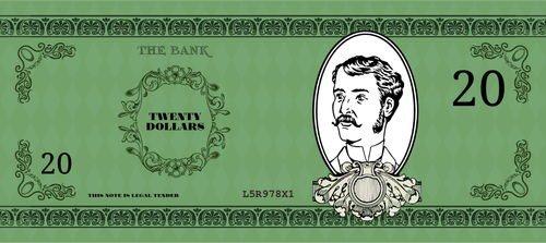 Viktoriánské bankovek Vektor Klipart