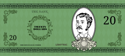 Prediseñadas victoriana billete vector