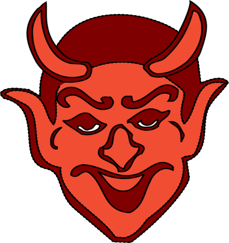 Cabeça de diabo vermelho vector clipart