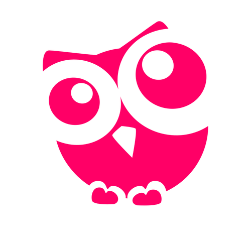 Red silhouette of an owl
