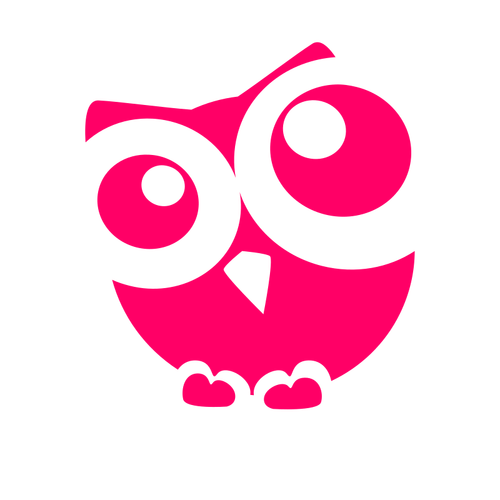 Red silhouette of an owl