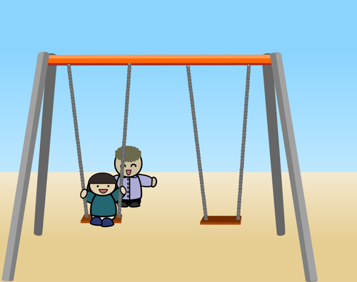 Child on a swing - Public domain vectors