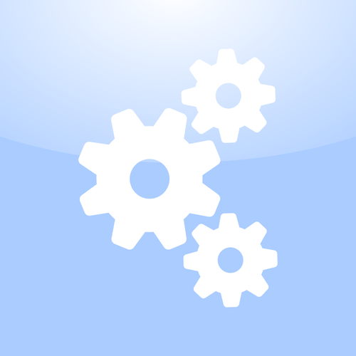 Clipart vetorial do ícone de configurações de aplicativo com engrenagens