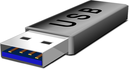 灰色 USB フラッシュ棒のベクター クリップ アート