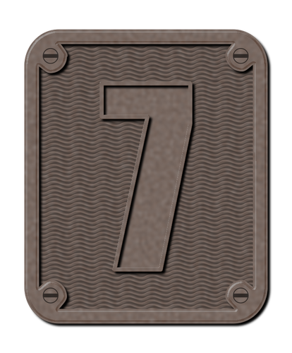 Metal number seven color illustration