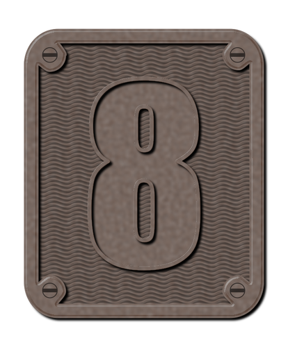 Vector drawing of metal number eight