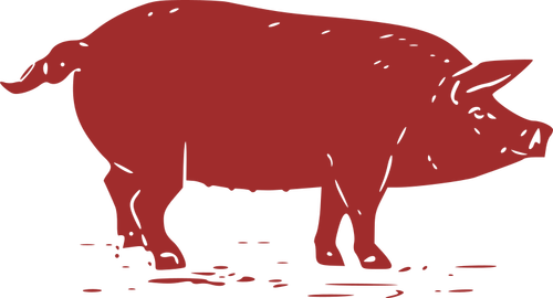 Silhouette of a pig