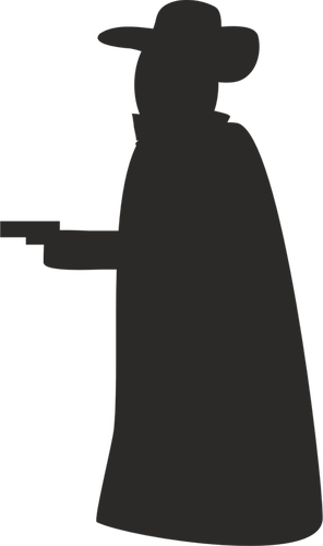 Vector clip art of silhouette of a robber