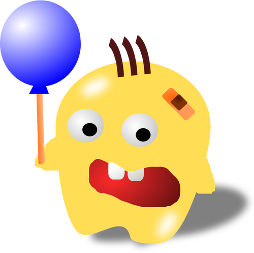 Monstruo con un vector de la imagen del globo