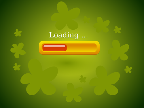 Ilustrasi vektor layar permainan loader bunga hijau