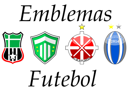 Cuatro emblemas de fútbol vectoriales Prediseñadas