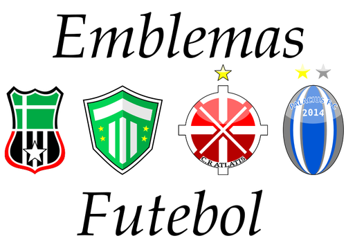 Cuatro emblemas de fútbol vectoriales Prediseñadas