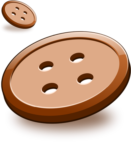 Векторное изображение из двух кнопок, коричневый швейные