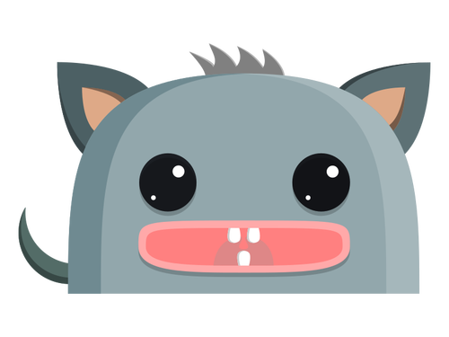 Vector illustration of gray creature