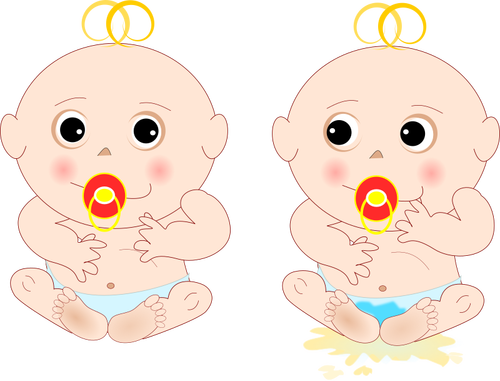Bebés gemelos de dibujos animados
