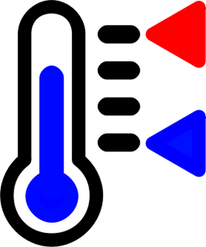 Colore termometro icona grafica vettoriale