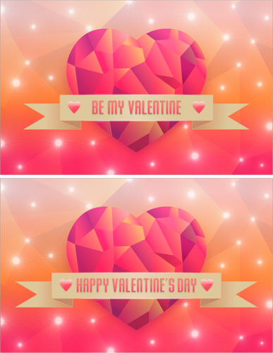 Vector image of color hearts Happy Valentine
