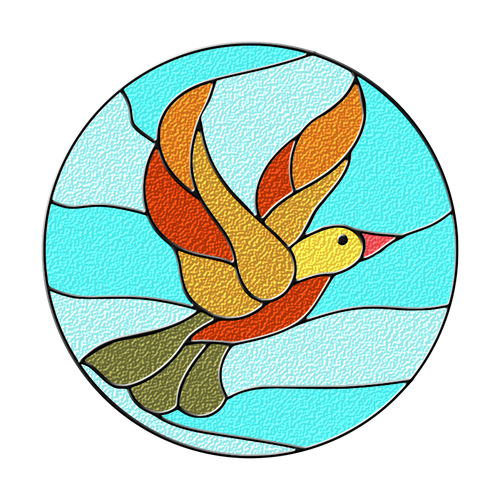 Fågel i målat glas vektorillustration