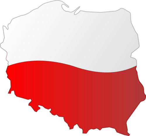 Map of Poland with flag over it vector image