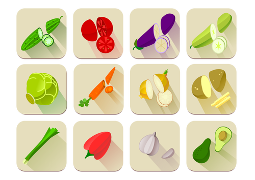 Vector graphics of a selection of vegetables