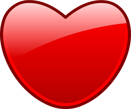 Vector image of a red heart with a double thick borders