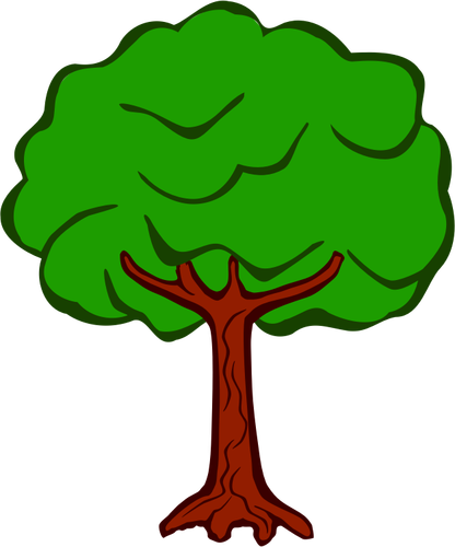 Imagem de lineart vetor de topo redondo árvore