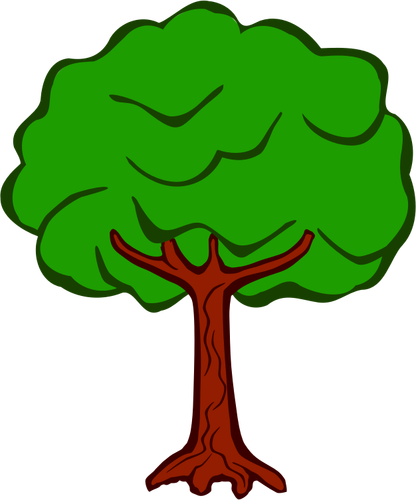 Lineart vector image of round tree top