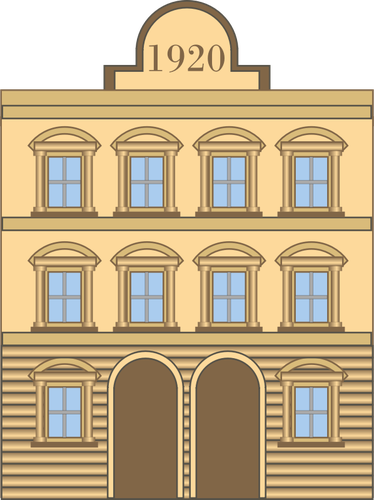 Gráficos vectoriales de edificio neoclásico de 1920