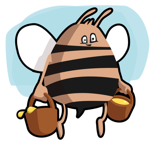 Bee with honey vector image