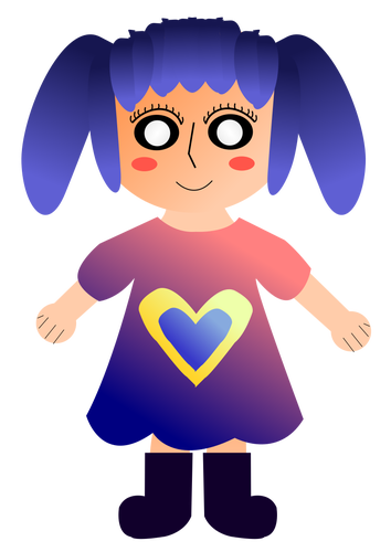 Girl in heart dress