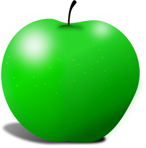 Vector graphics of green apple with two spotlights