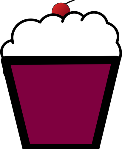 Clip art of purple cupcake with a cherry