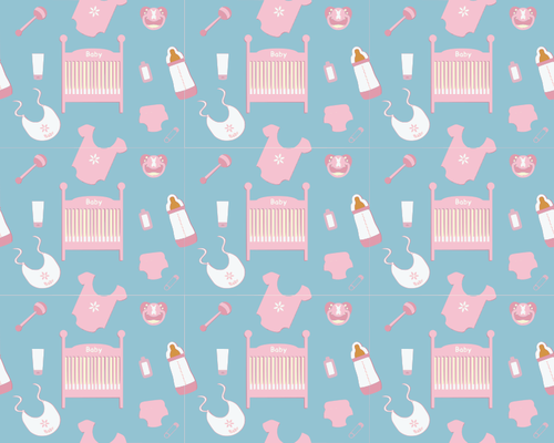 Pattern with baby accessories